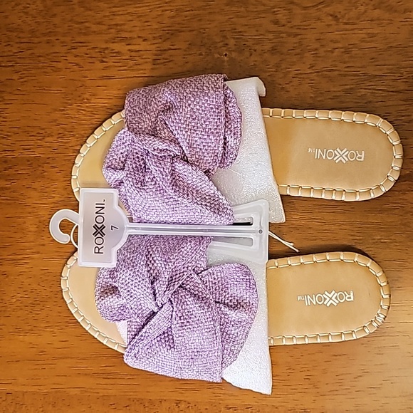 Roxoni Lilac Knot Purple Summer Slides Women's Flats Sandals Shoes NWT SZ 7 - Picture 5 of 7